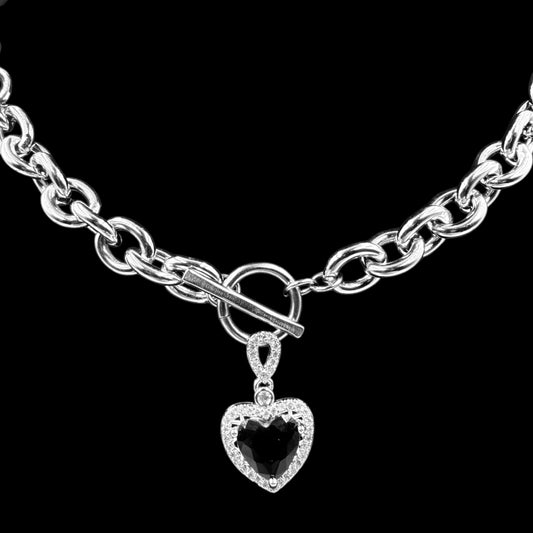 Black Heart Toggle Chain