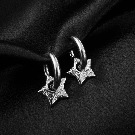 Pierced Star Hoop